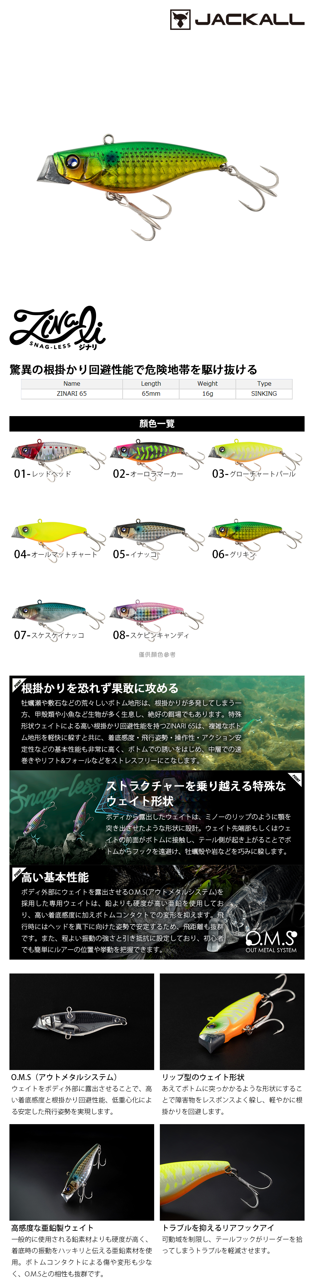 JACKALL ZINARI 65 [路亞硬餌] - 漁拓釣具官方線上購物平台